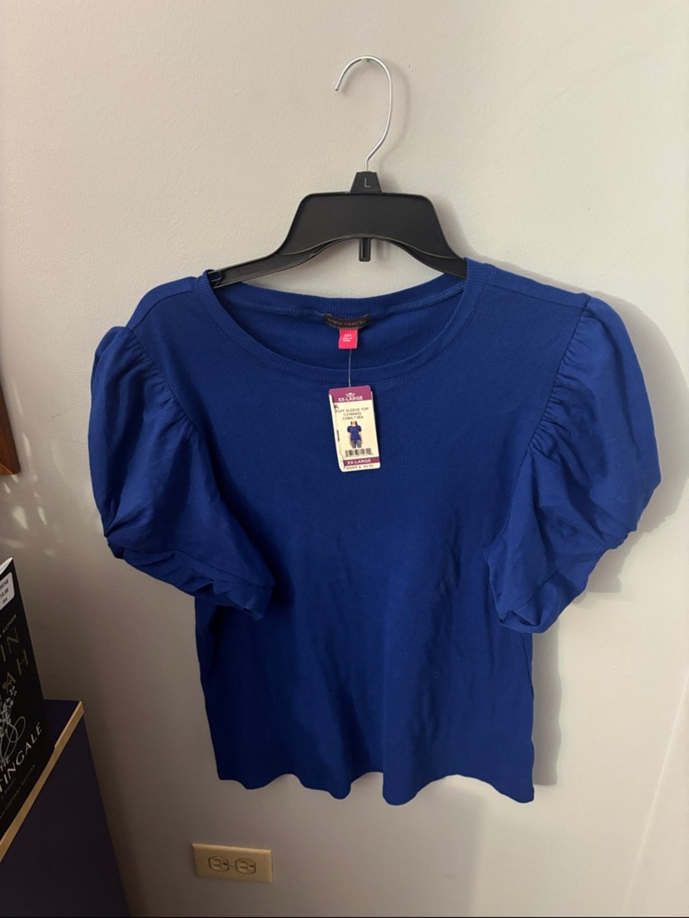 Vince Camuto Royal Blue Puff Sleeve Short Sleeve Tee